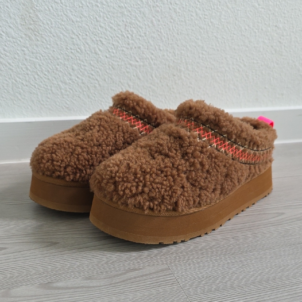 UGG Tazz Heritage Braid Platform Slippers Harwood Color